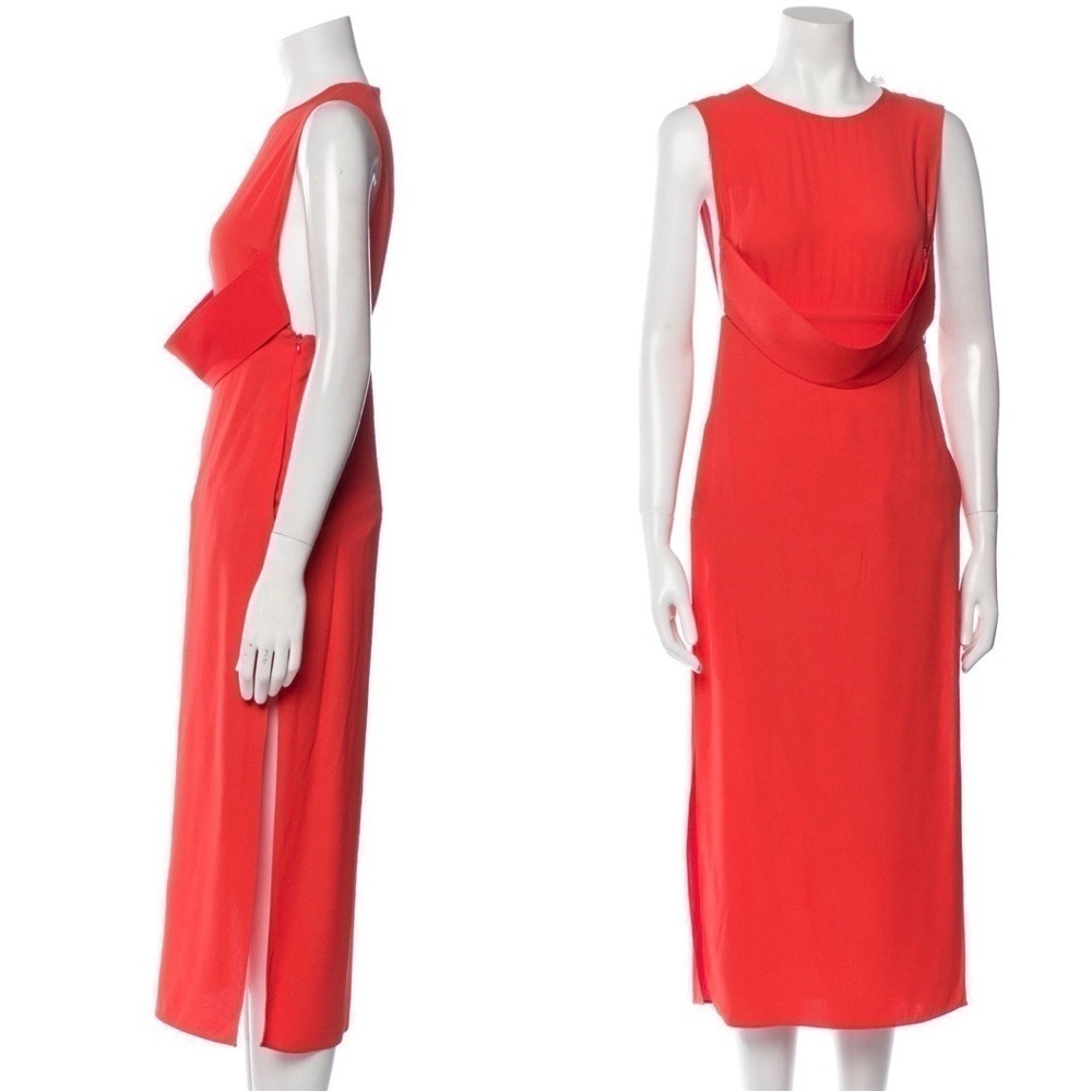 ALC Crew Neck Sleeveless Midi Coral Cocktail Dress Sz 4